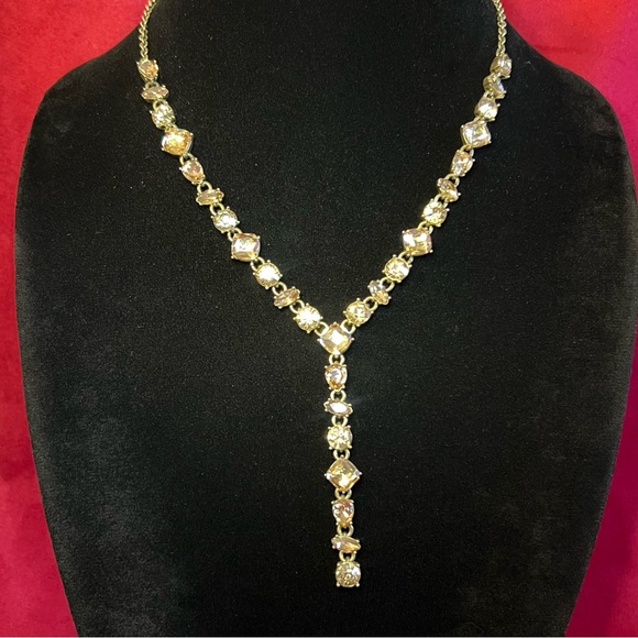 J. Crew Jewelry - J. Crew Gold Tone Crystal Y Necklace